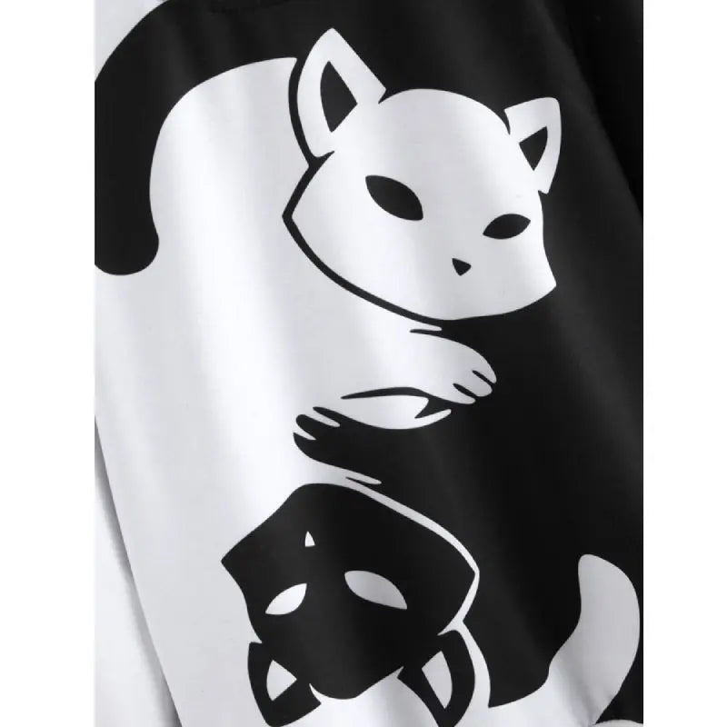 Pull Noir et Blanc Chat - Vraiment-chat