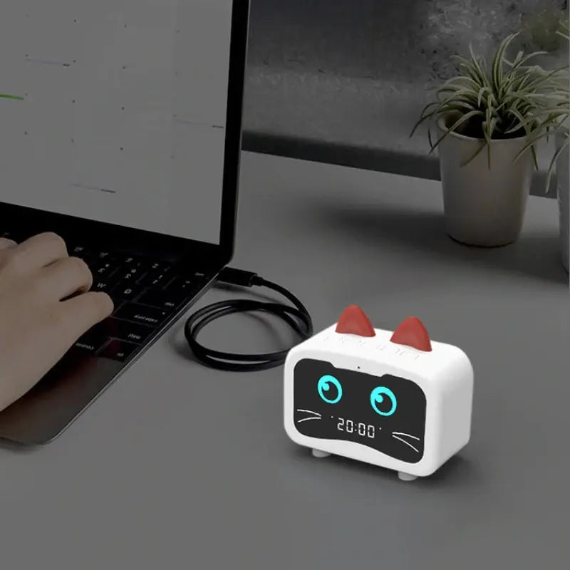 Réveil Chat Enceinte Bluetooth Affichage Led - Vraiment-chat