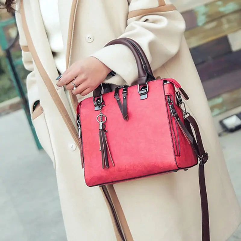 Sac à Main Cuir avec Chat en Pendentif - Vraiment-chat