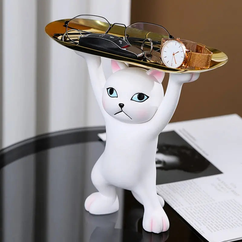 Statue de Chat Vide-poche en résine Vraiment-chat