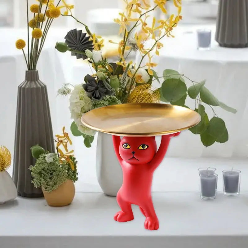 Statue de Chat Vide-poche en résine