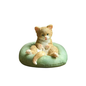 Statue Chat Assis Orange Vraiment-chat
