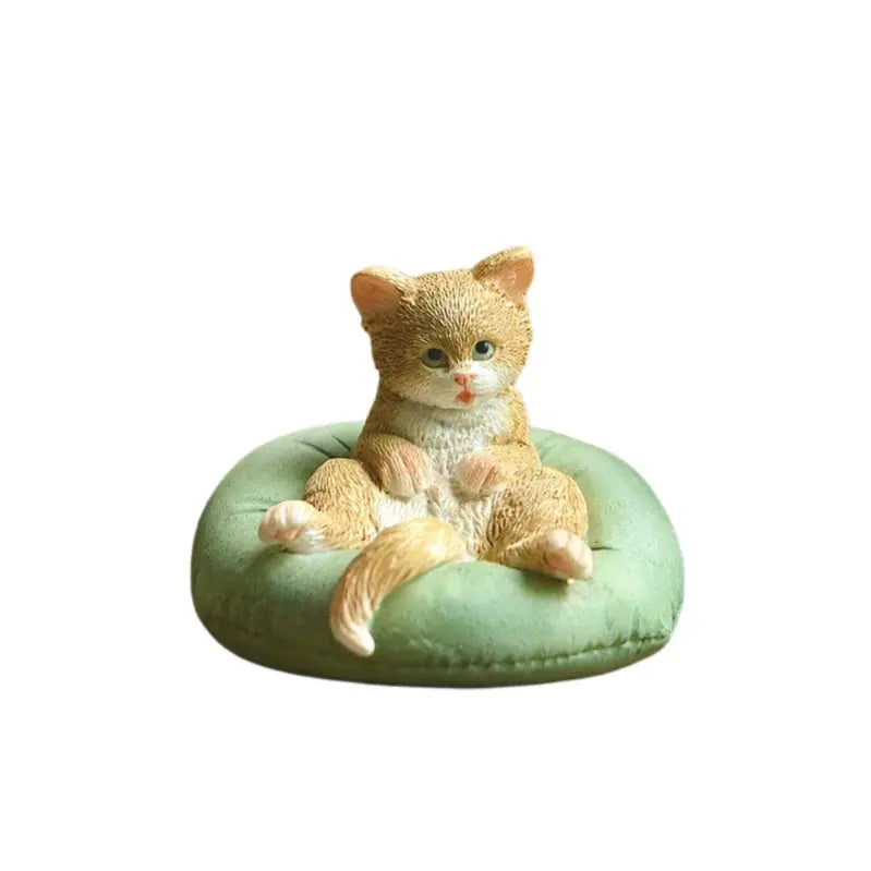 Statue Chat Assis Orange Vraiment-chat