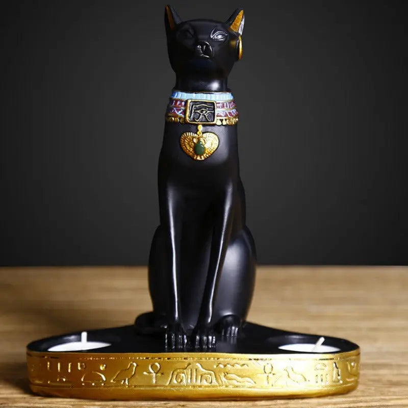 Statue de Chat Egyptien Porte Bougie - Vraiment-chat