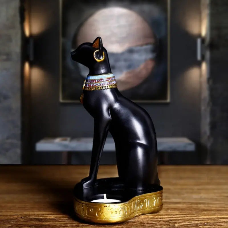Statue de Chat Egyptien Porte Bougie - Vraiment-chat