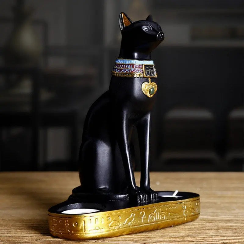 Statue de Chat Egyptien Porte Bougie - Vraiment-chat