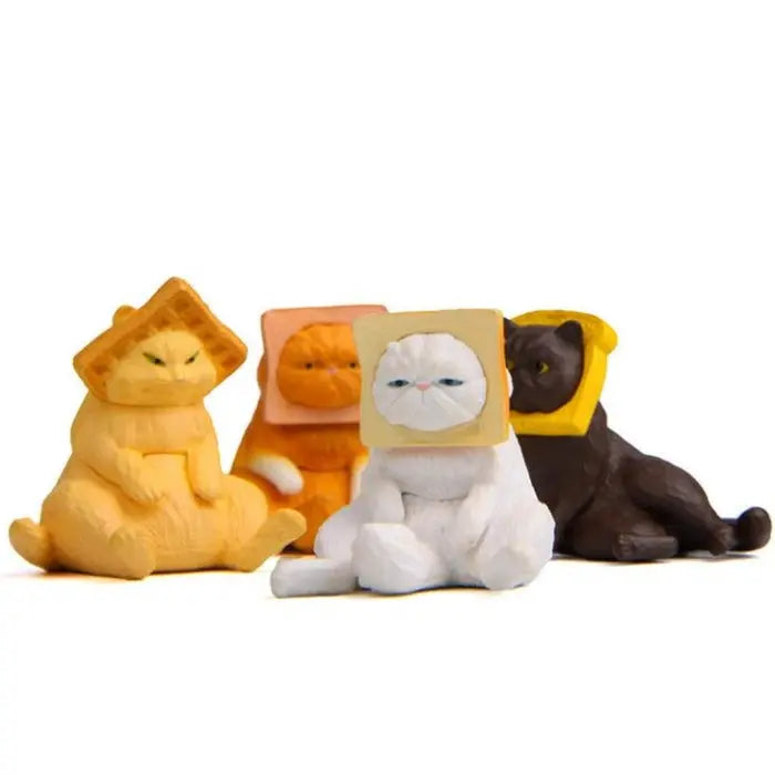 Statue chat Multicolore (x4) Vraiment-chat