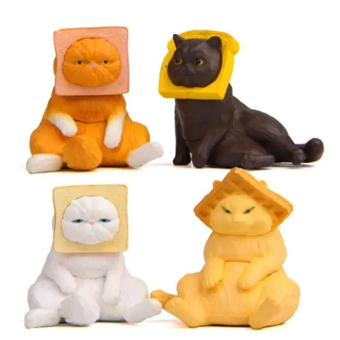 Statue chat Multicolore (x4) Vraiment-chat