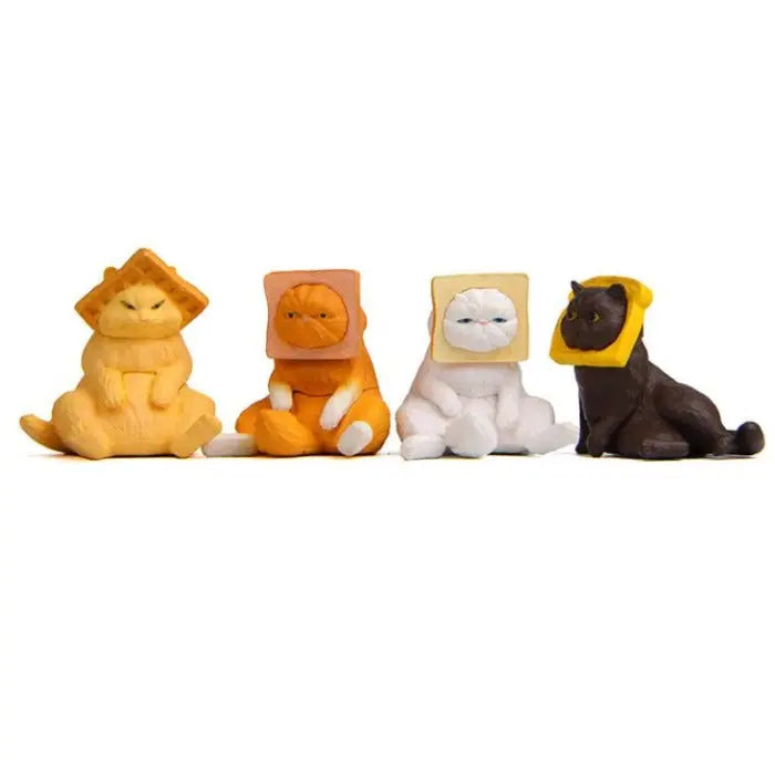 Statue chat Multicolore (x4) Vraiment-chat