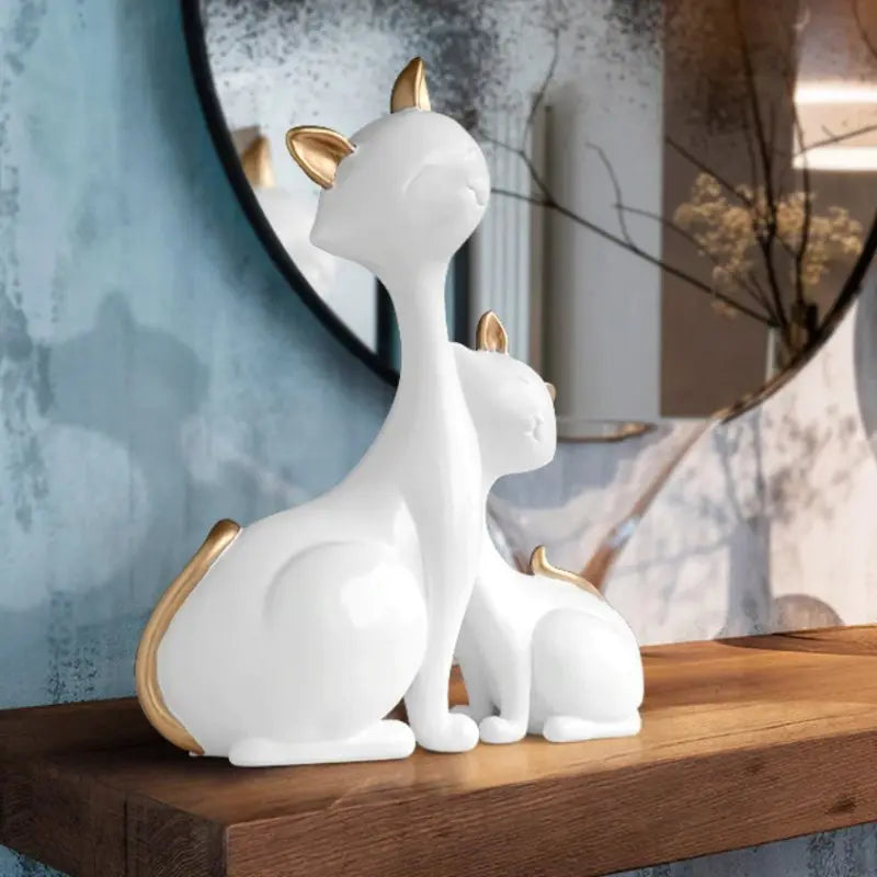 Statuette Maman et Bébé Chat - Vraiment-chat