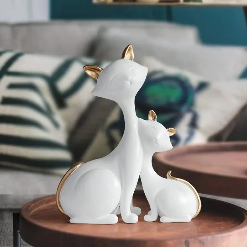 Statuette Maman et Bébé Chat - Vraiment-chat