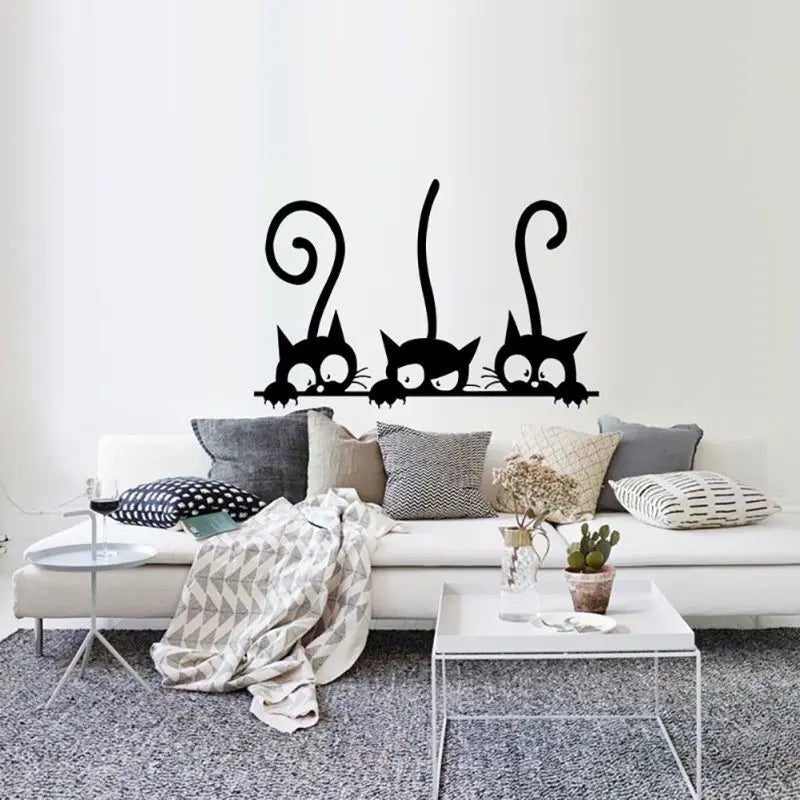 Sticker mural chats noirs - Vraiment-chat