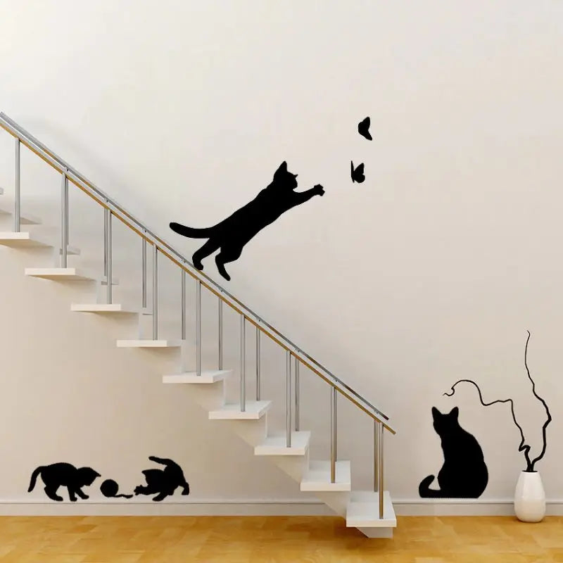 Sticker Mural Famille de Chats - Vraiment-chat