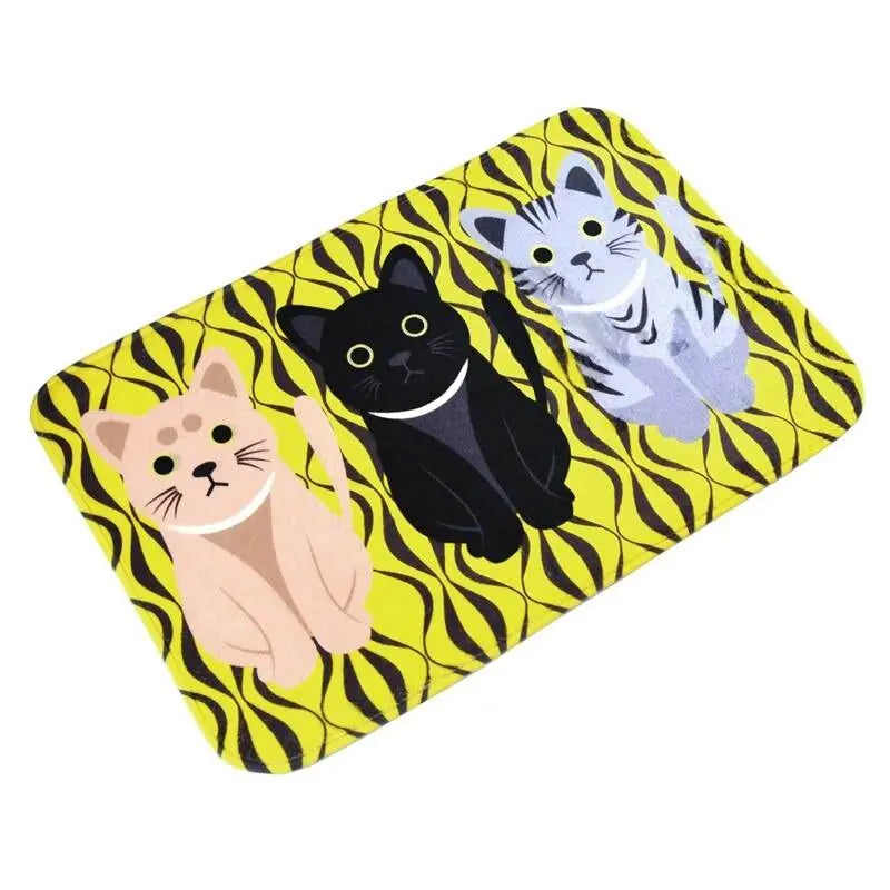 Tapis de sol Jaune avec Chats - Vraiment-chat