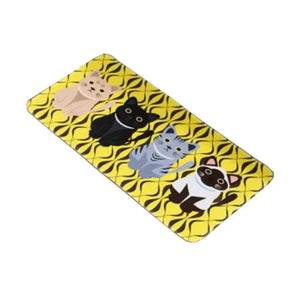 Tapis de sol Jaune avec Chats - Vraiment-chat