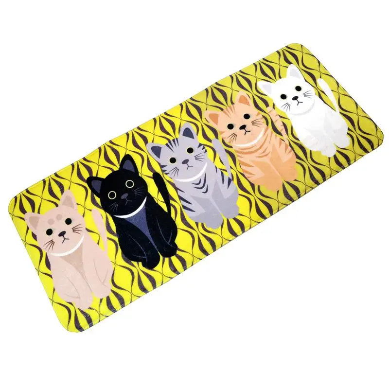 Tapis de sol Jaune avec Chats - Vraiment-chat