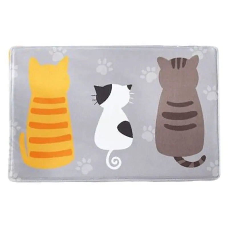 Tapis de sol gris avec Famille de Chats - Vraiment-chat