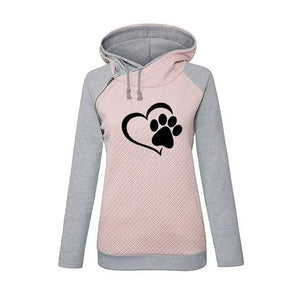sweat chat pour fille rose avec empreinte