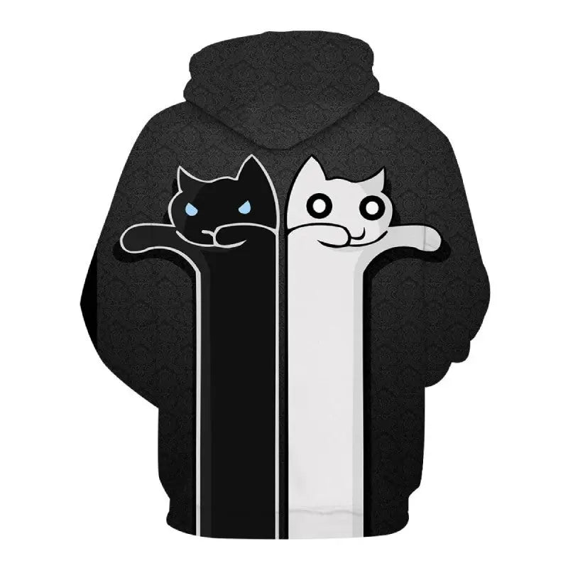 sweat homme chat ange et démon