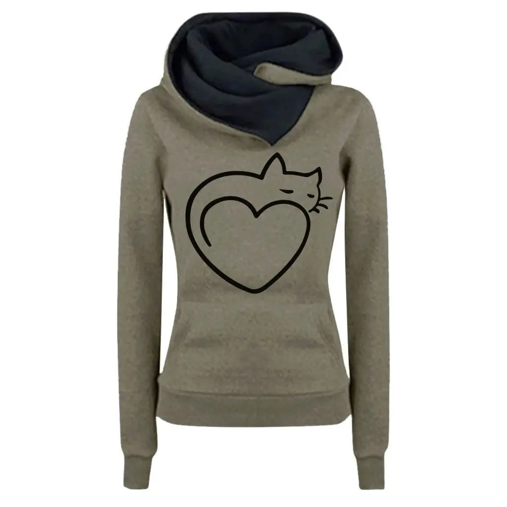 Sweat-shirt Coeur de chat Vraiment-chat