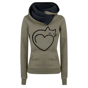 Sweat-shirt Coeur de chat Vraiment-chat