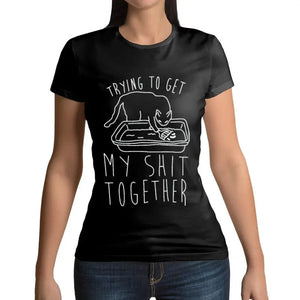 T-shirt chat humour SHIT TOGETHER - Vraiment-chat