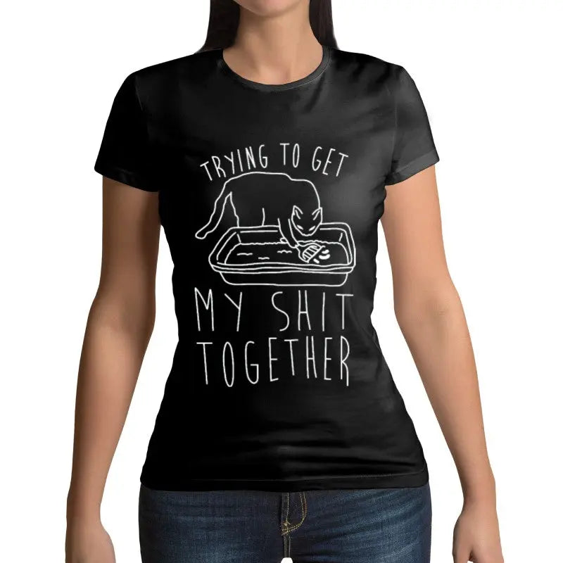 T-shirt chat humour SHIT TOGETHER - Vraiment-chat