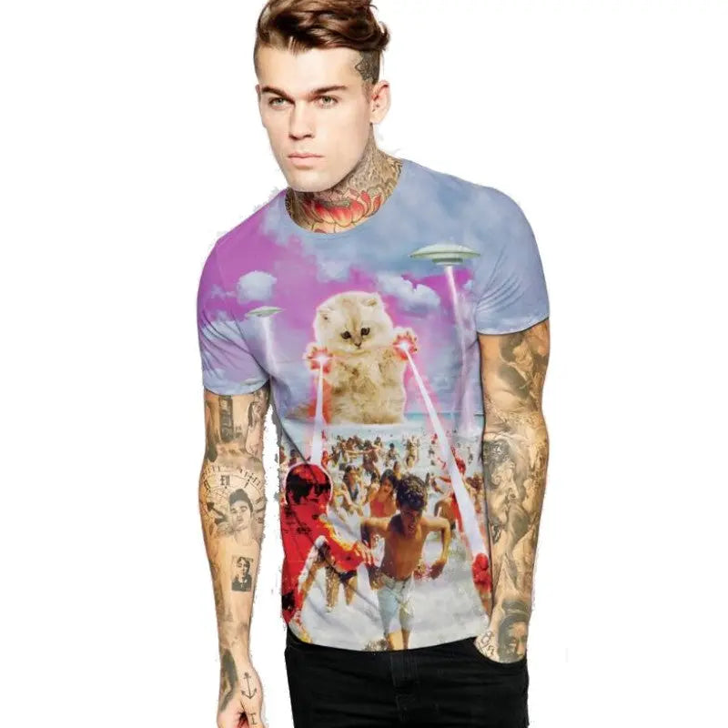 T-Shirt Chat Laser - Vraiment-chat