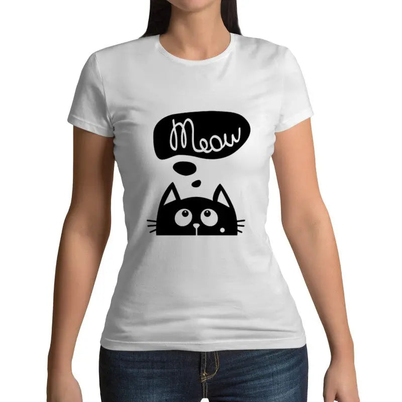 T-Shirt Chat Noir MEOW - Vraiment-chat
