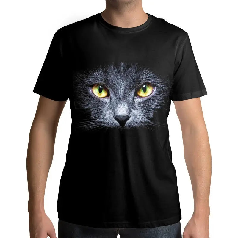 T-shirt Chat Noir aux Yeux Jaunes - Vraiment-chat
