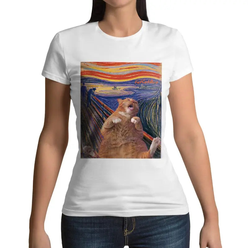 T-shirt Chat Roux Van Gogh le Cri - Vraiment-chat