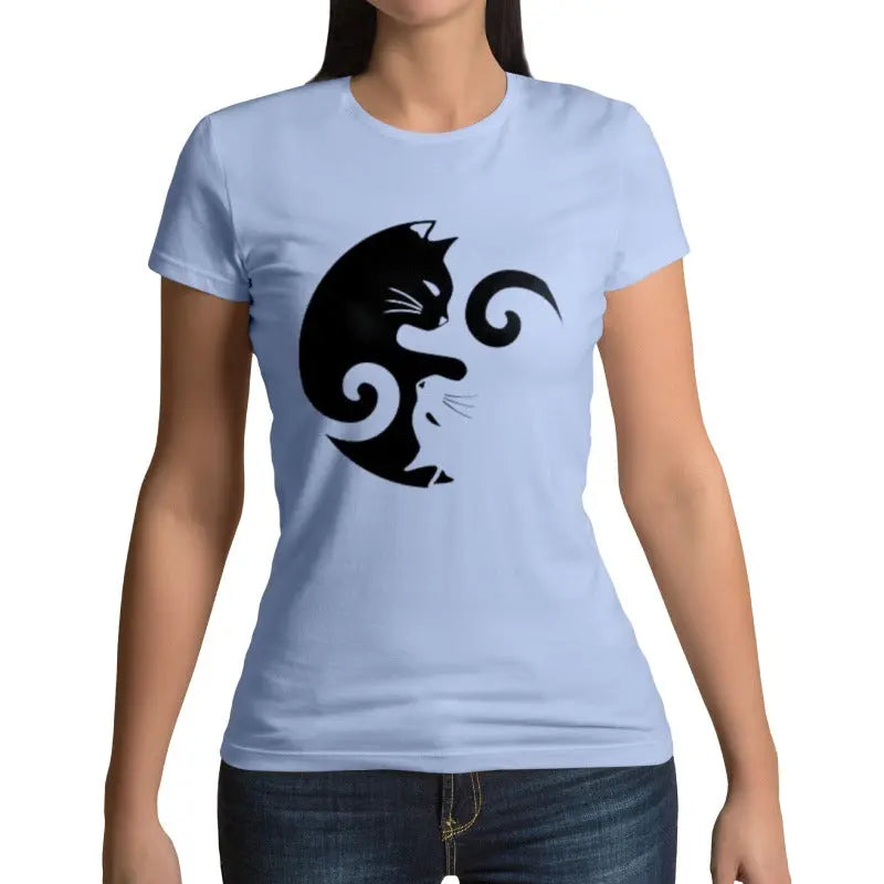 t-shirt chat yin yang - Vraiment-chat
