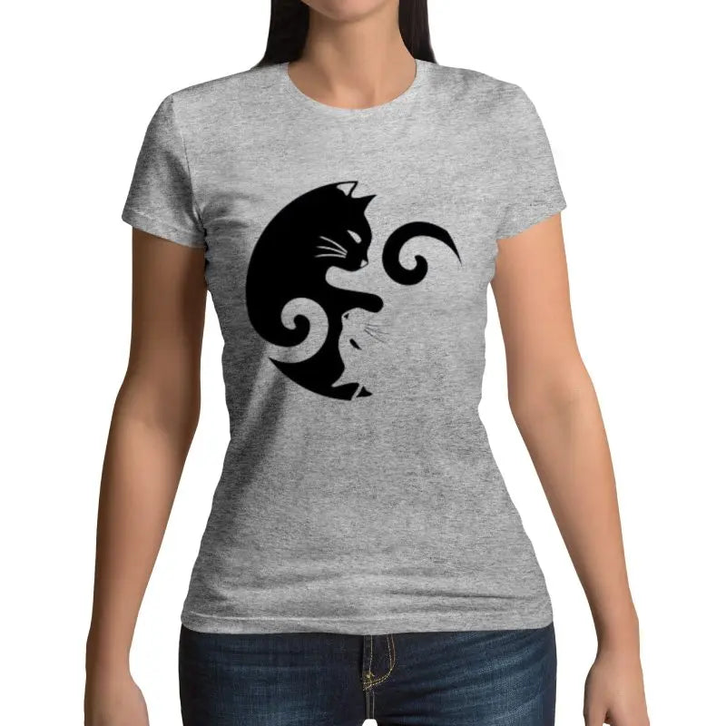 t-shirt chat yin yang - Vraiment-chat