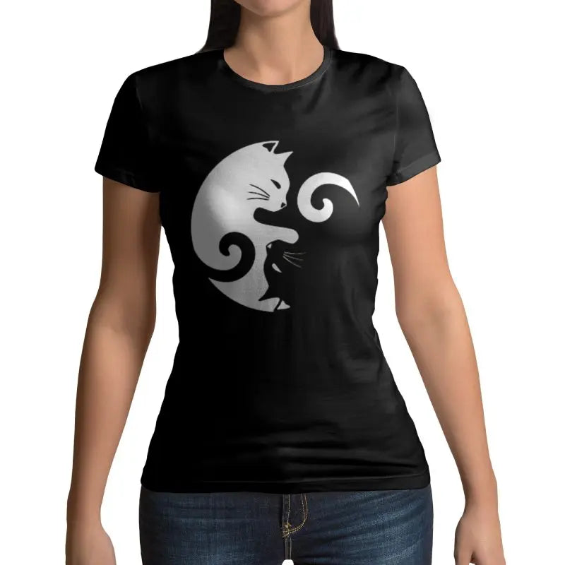 t-shirt chat yin yang - Vraiment-chat
