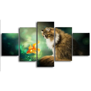 Tableau avec chat et poisson - Vraiment-chat