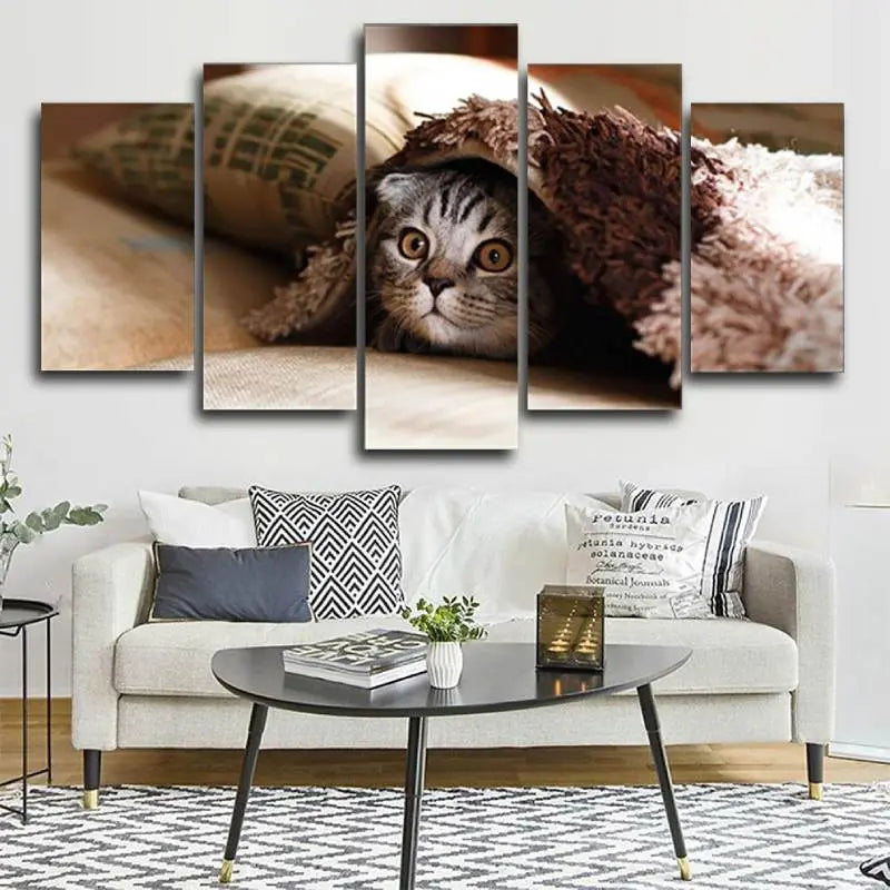 tableau avec un chat Caché - Vraiment-chat