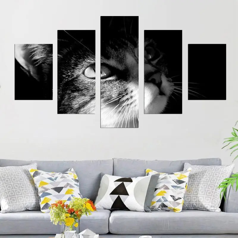 Tableau chat noir et blanc - Vraiment-chat