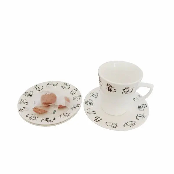Tasse et Soucoupe à Motif Chat - Vraiment-chat