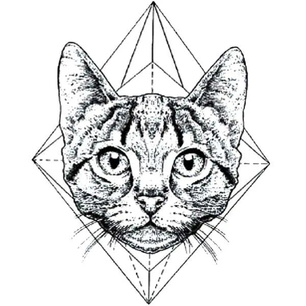 Tatouage Chat éphémère Losange - Vraiment-chat
