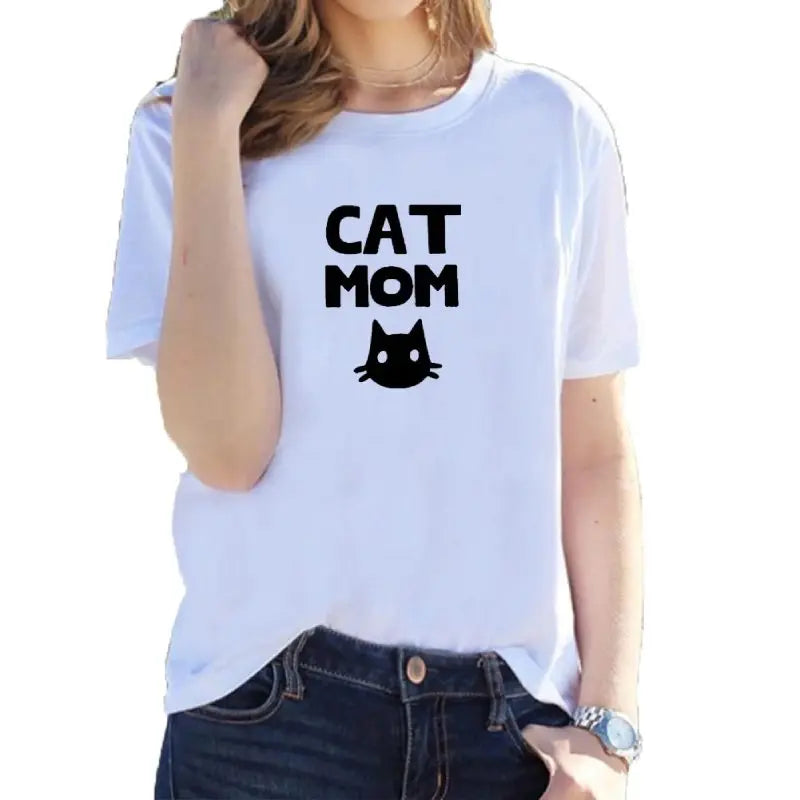 Tee-shirt Chat Femme Cat Mom - Vraiment-chat