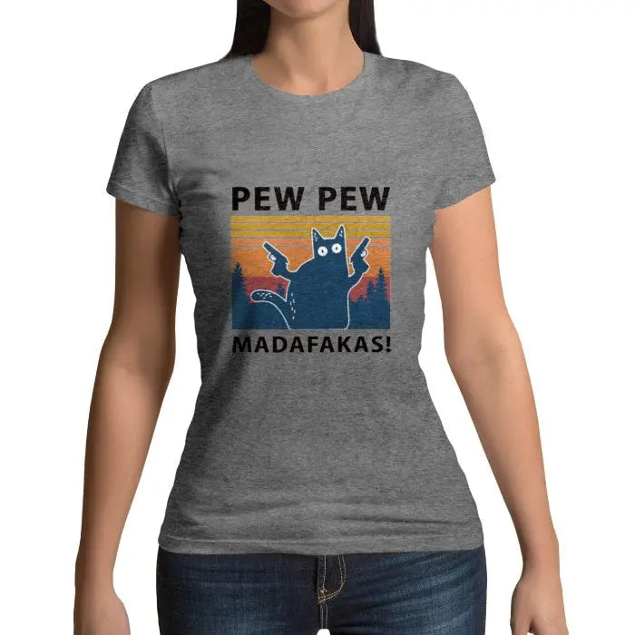 Tee shirt logo chat PEW PEW Vraiment-chat