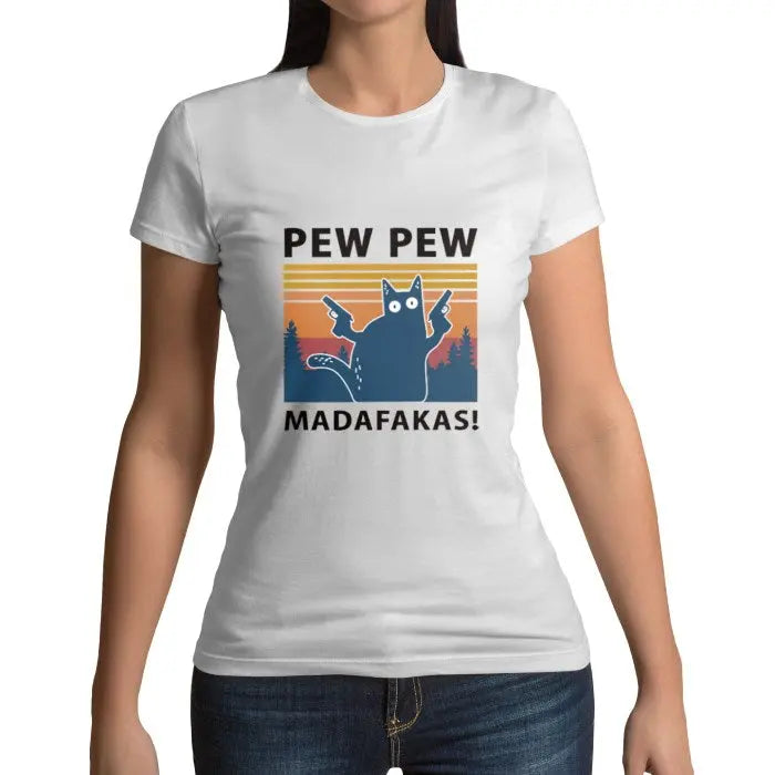 Tee shirt logo chat PEW PEW Vraiment-chat