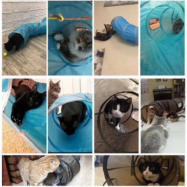 Tunnel Chat en S 120cm avec 2 fenêtres - Vraiment-chat