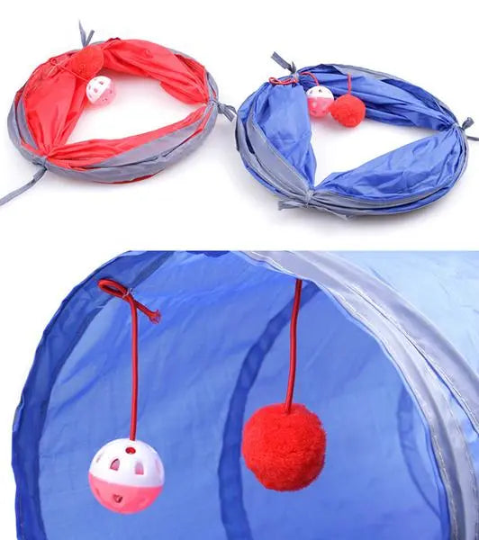 Tunnel Chat Fun avec balles 50cm - Vraiment-chat