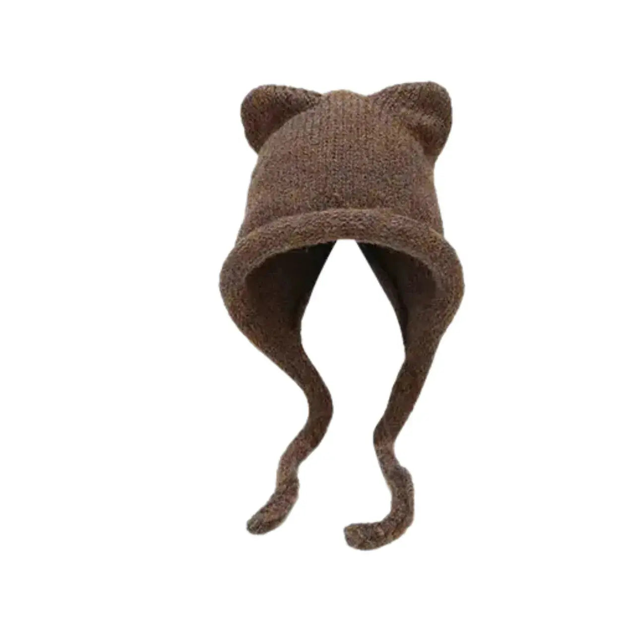 South Korea Instagram Cute Cat Ear Knitted Hat Women's Japanese Tie All Warm Windproof Ear Protective Hat Tie Hat Women's Hat Vraiment-chat