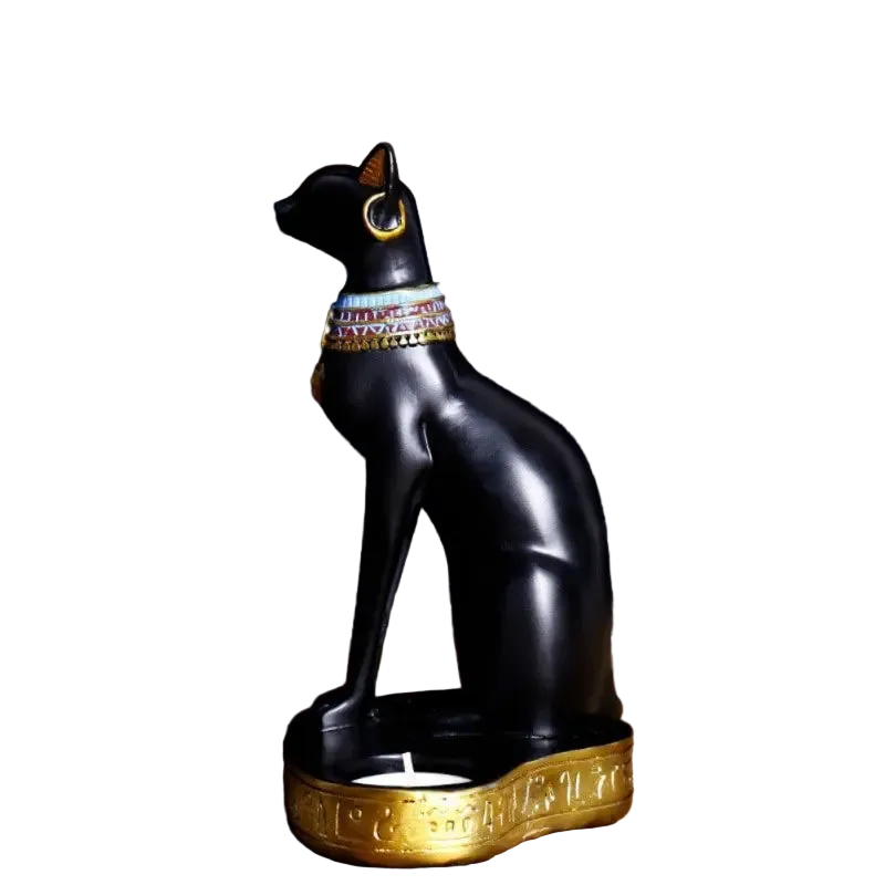Statue de Chat Egyptien Porte Bougie