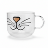 Tasse Transparente à Moustache de Chat