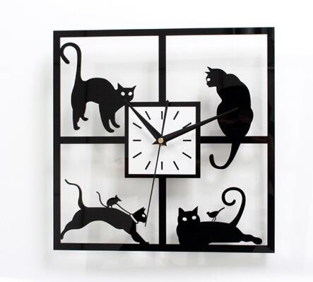 Horloge Chat Carrée - Vraiment-chat