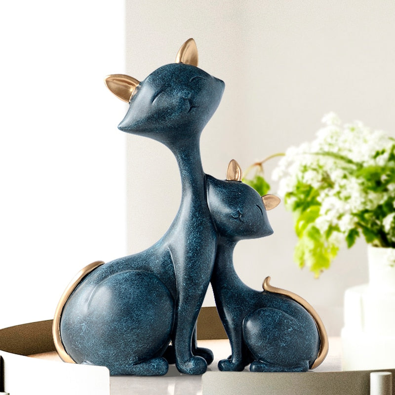 Statuette Maman et Bébé Chat - Vraiment-chat