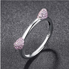 Bague Chat en Argent avec Oreilles Roses - Vraiment-chat